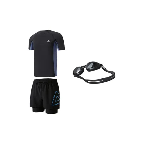 PEAK Swimming Sets Polyester Elastane Seaside Beach Vacation Outdoor Sports Casual Men's Black Blue