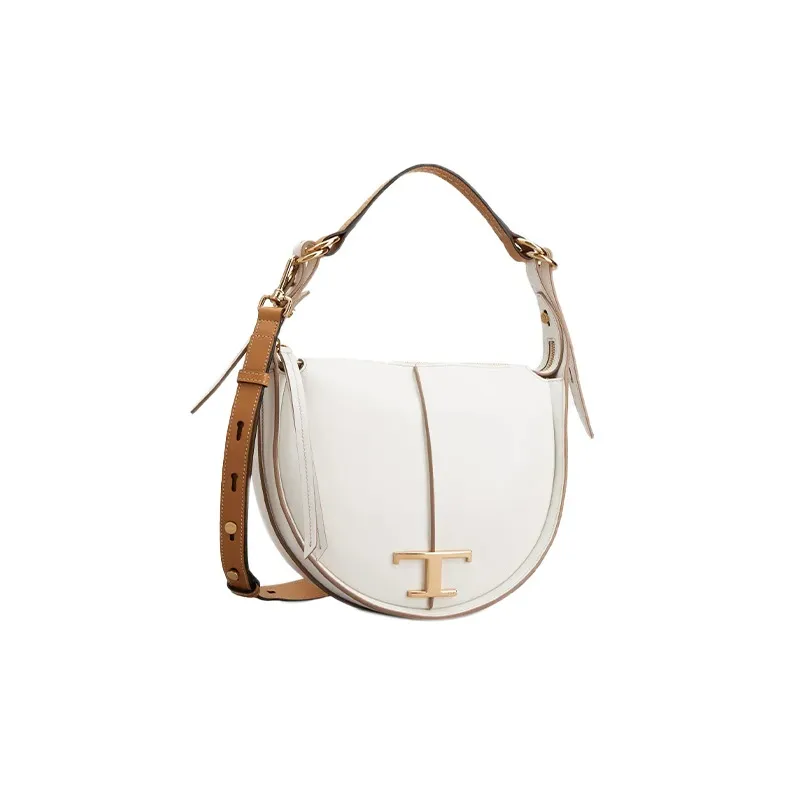 TOD'S Timeless Leather Crossbody One Shoulder Handbags Small Size Women's White-2