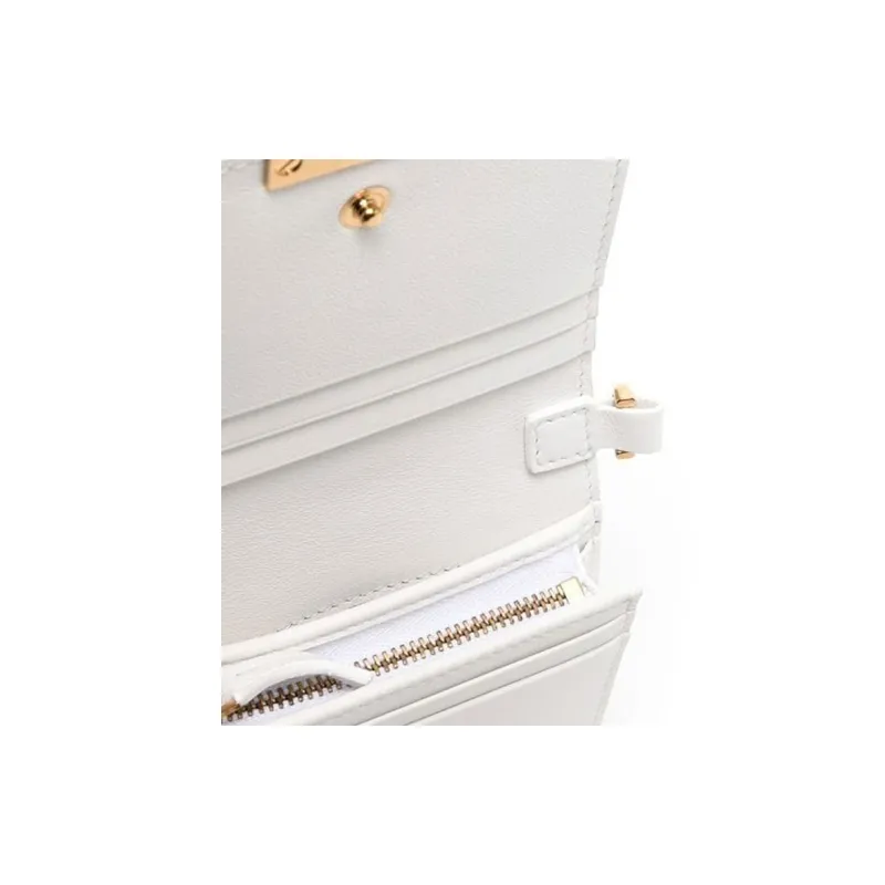 VERSACE Greca Goddess Cow Leather Wallet Small Size Women's White-4