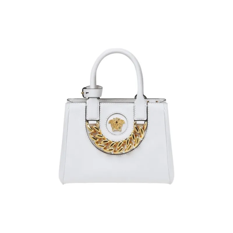 VERSACE La Medusa Calfskin One Shoulder Handbags Small Size Women's White-2