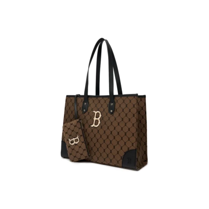 MLB Monogram Collection Polyester Combo Bag Tote Bag Shopping Bag Shoulder Bag Handbag Regular Unisex Dark Brown Mocha-1