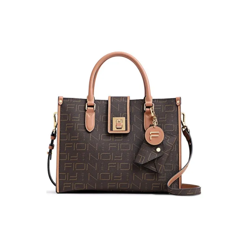 FION Soft Crossbody Handbag Women's Coffee/Camel, Gray Beige White-0