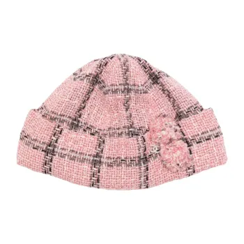 CHANEL 2000s Cc Tweed Beanie