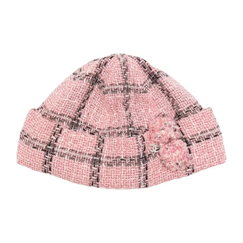 CHANEL 2000s Cc Tweed Beanie-0