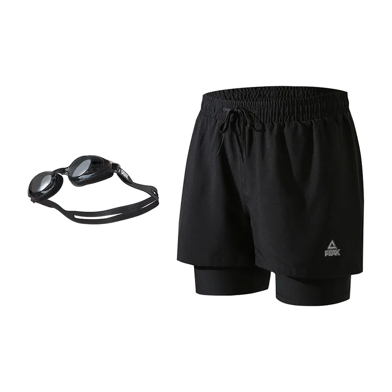 PEAK Swimming Sets Polyester Beach Pool Hot Spring Casual Vacation Travel Plus Size Unisex Black-2