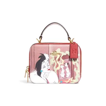 COACH Disney Collaboration Leather Crossbody Handbags Women's Pink