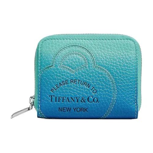 TIFFANY & CO. Return To Tiffany Collection Taurillon Leather Wallet Small Size Women's Blue