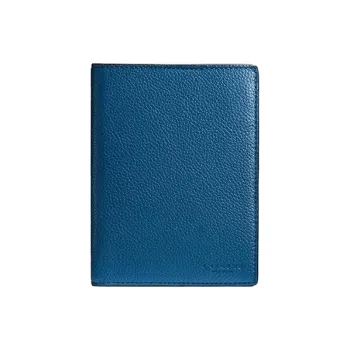 COACH Passport Case Delicate Pebble Leather Card Holder Wallet Passport Holder Small Size Unisex Blue