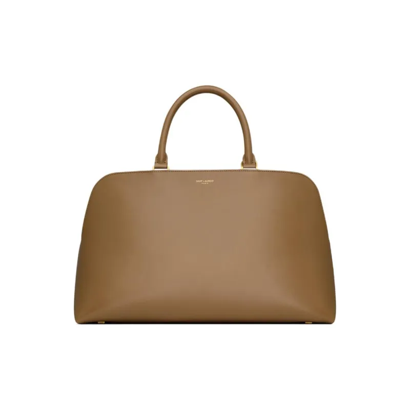 SAINT LAURENT SAC DE JOUR Cow Leather Handbag Shoulder Bag Crossbody Bag Travel Bag Regular Unisex Dark Cork Color-0