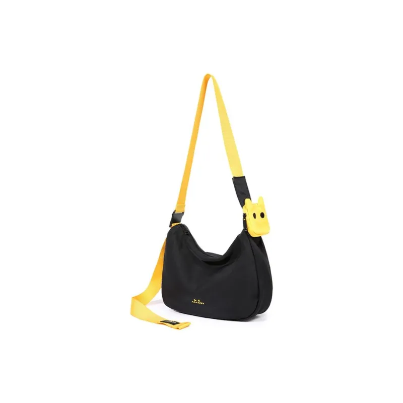 NOXXON Nylon Crossbody Bag Medium Size Women's Morandi Blue/Obsidian Black-7