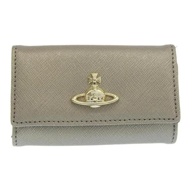 Vivienne Westwood Leather Key Pouch Regular Unisex Metallic Gray-0