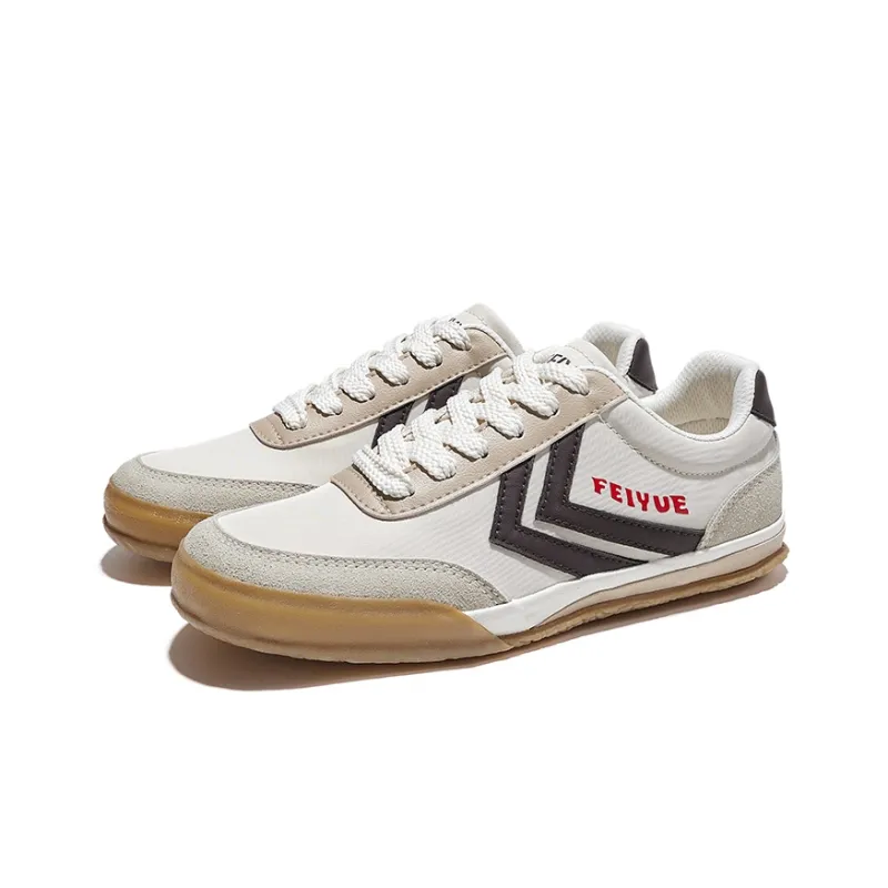 Feiyue German Army Trainers Slip Resistant Low Top Skateboard Shoes Unisex White Black-12