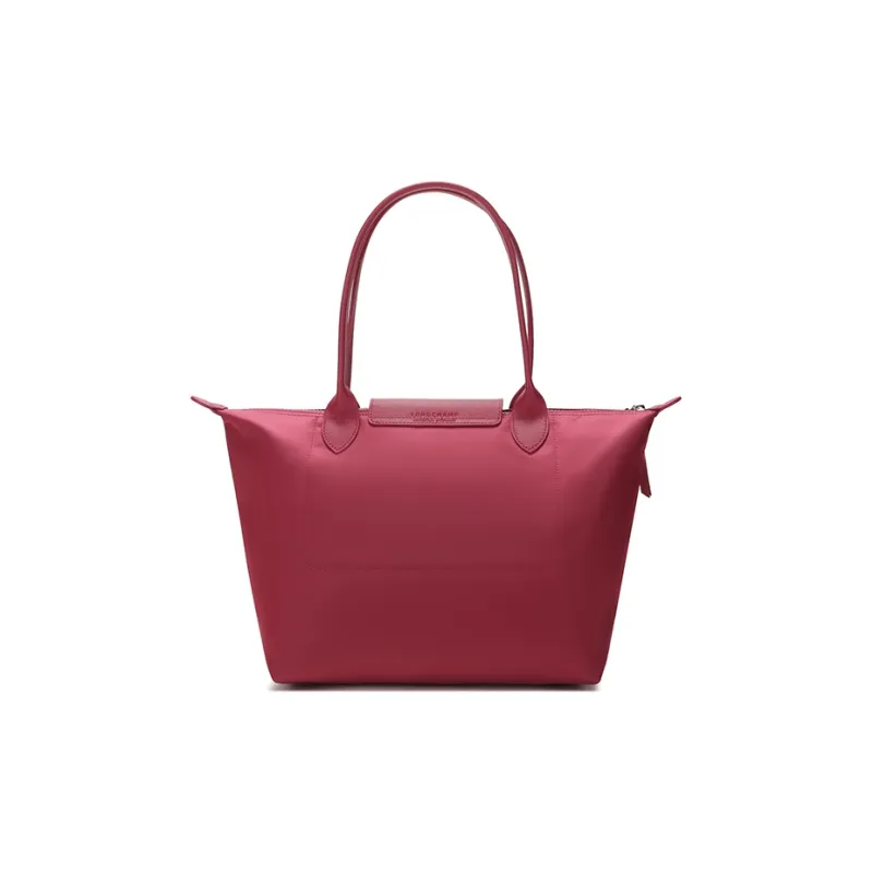LONGCHAMP Le Pliage Néo Cow Leather Dumpling Bag Handbag Shoulder Bag Small Size Women's Raspberry Red-3