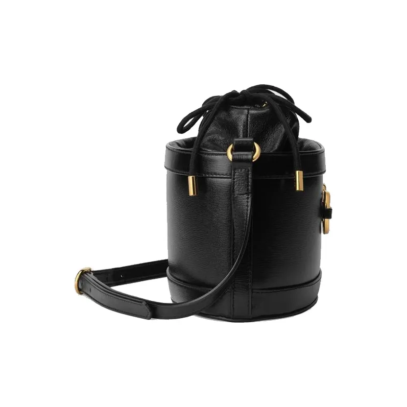 GUCCI Horsebit 1955 Leather Bucket Bag, Shoulder Bag, Crossbody Bag Women's Black-2