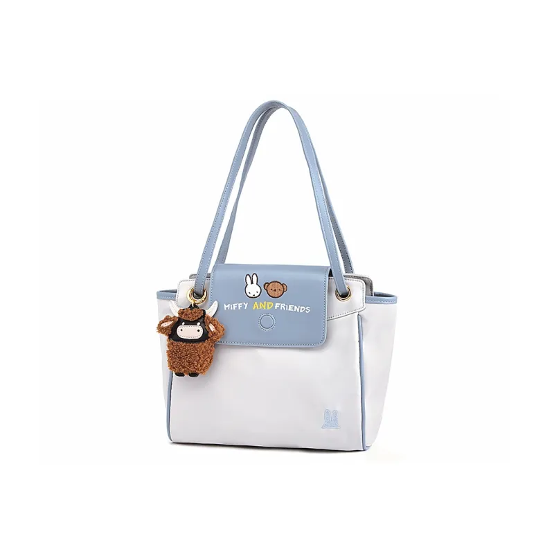 Miffy Nylon Fabric Tote Bag, Shopping Bag, Combo Bag, Shoulder Bag, Handbag, Shoulder Bag Women's Khaki/Blue-1