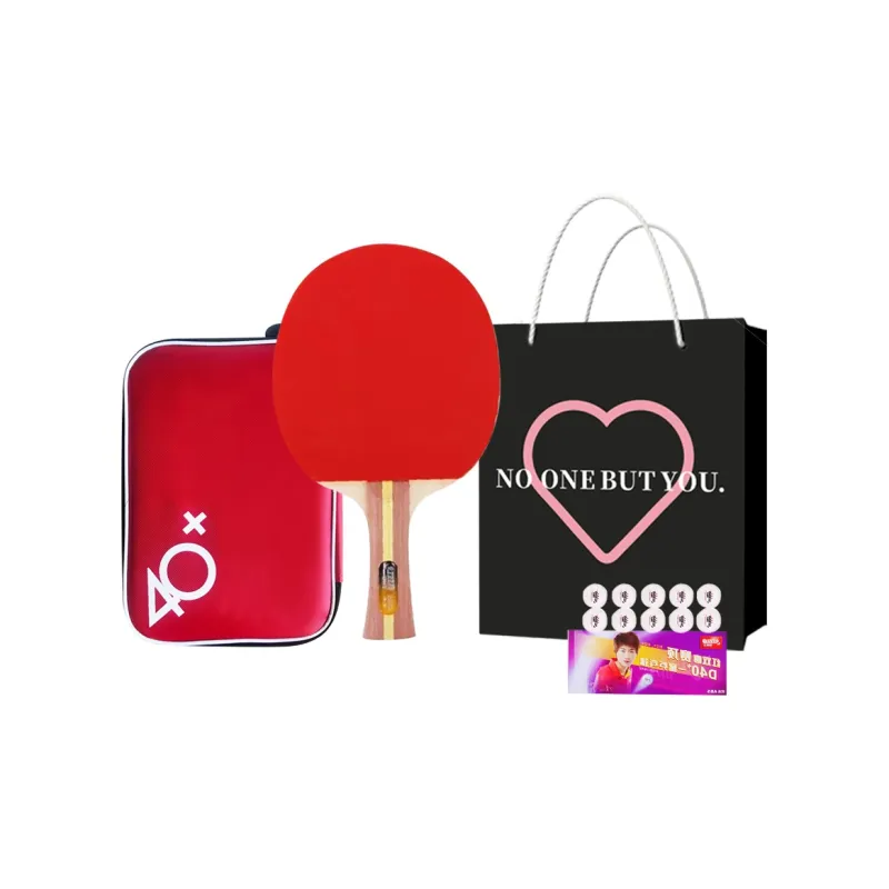 DHS Ping Pong Paddles Unisex Pure Wood Red/Black-16