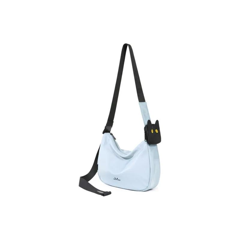 NOXXON Nylon Crossbody Bag Medium Size Women's Morandi Blue/Obsidian Black-1