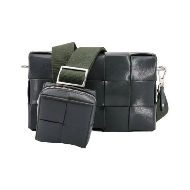 Bottega Veneta Medium Cassette With Versatile Strap Intreccio Dark Green-3