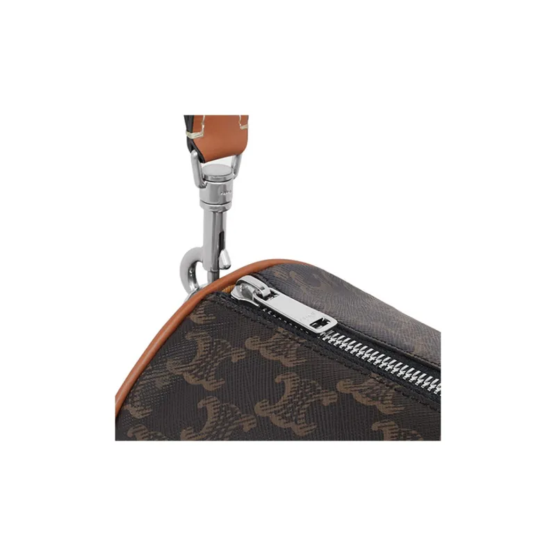 CELINE Smooth Cow Leather Handbag, Crossbody Bag, Cylinder Bag, Shoulder Bag Unisex Tawny-4