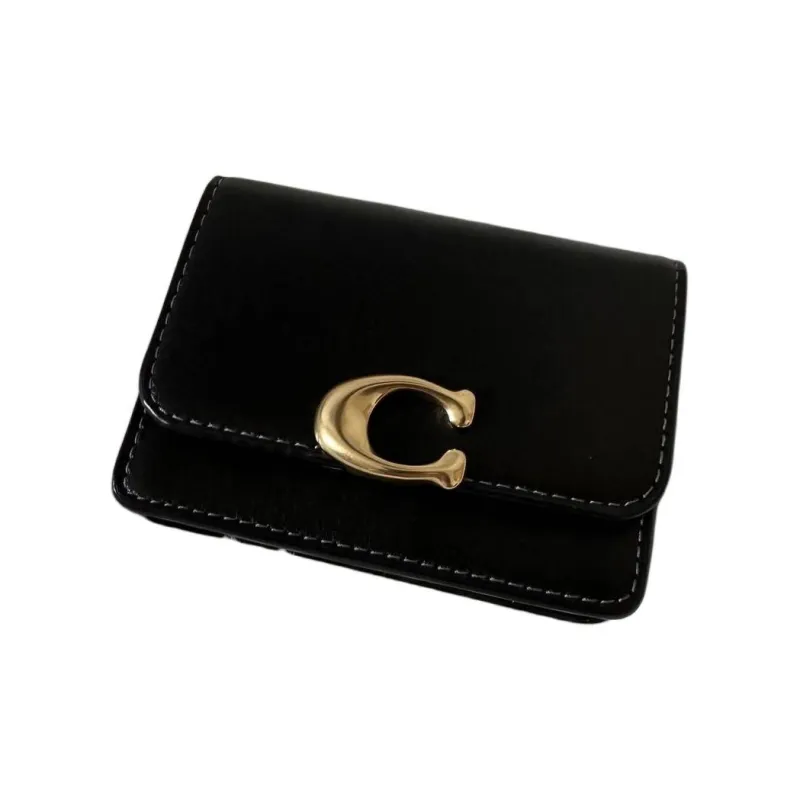 COACH Bandit Calfskin Card Holder Mini Women's Denim Blue-2