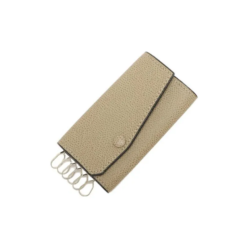 Valextra Cow Leather Key Pouch Unisex Light Umber-4