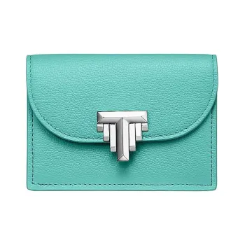 TIFFANY & CO. Tiffany T Calfskin Wallet Women's Tiffany Blue Color