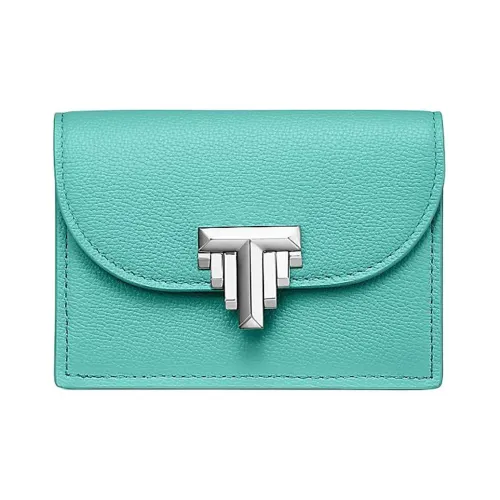 TIFFANY & CO. Tiffany T Calfskin Wallet Women's Tiffany Blue Color