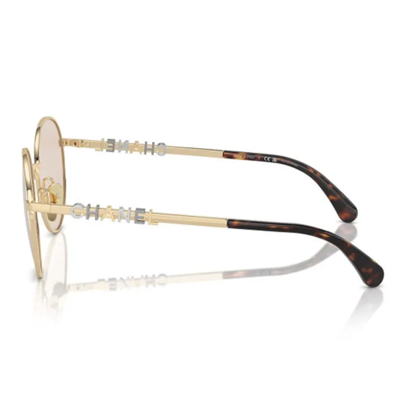 CHANEL Round Sunglasses Women's Gold-2