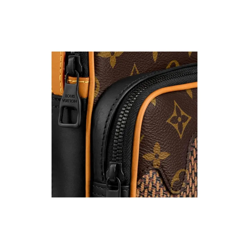 LOUIS VUITTON NIGO Collaboration Cow Leather With Coated Canvas Sling Bag Crossbody Bag Shoulder Bag Men's Brown-5
