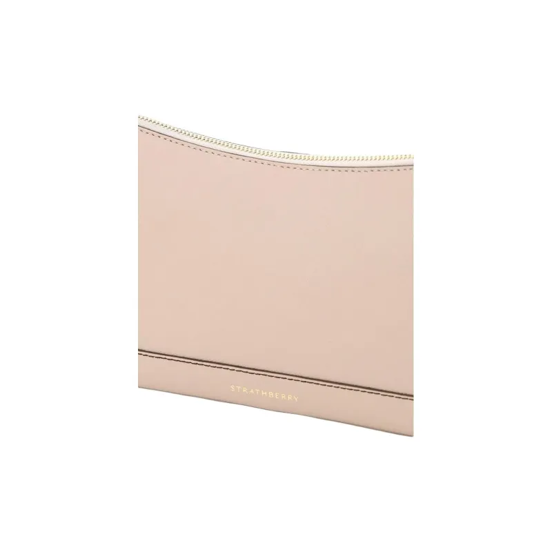 Strathberry Leather Baguette Bag Handbag Shoulder Bag Regular Women's Beige-5