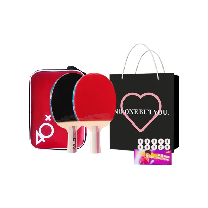 DHS Ping Pong Paddles Unisex Pure Wood Red/Black-8