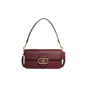 COACH Cow Leather Handbag Crossbody Bag Shoulder Bag Women's Cherry Red