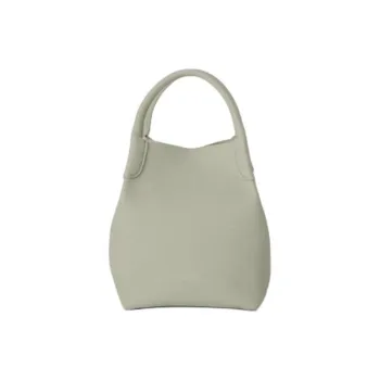 Loro Piana Calfskin Bucket Bag, Handbag, Shoulder Bag, Crossbody Bag Trumpets Women's Mustard Green