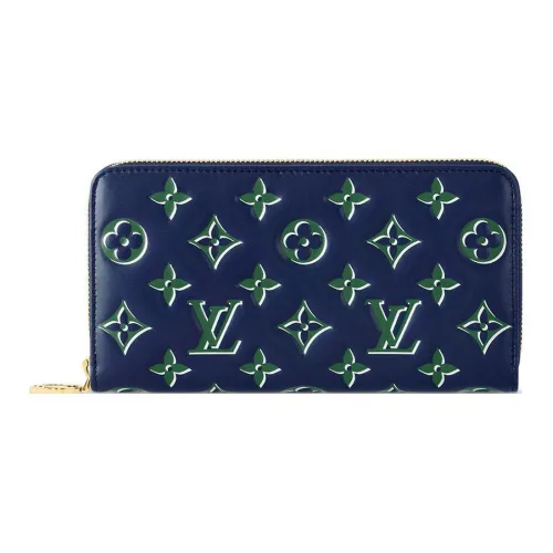 LOUIS VUITTON Zippy Lambskin Wallet Women's Blue