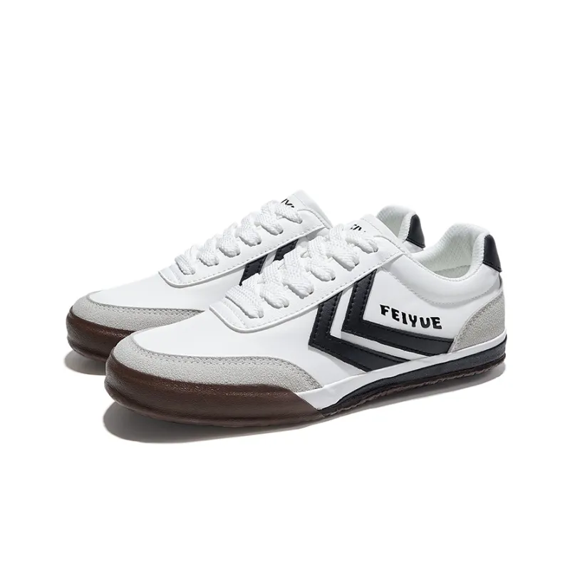Feiyue German Army Trainers Slip Resistant Low Top Skateboard Shoes Unisex White Black-2