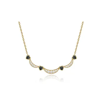 FANCI S925 Silver Inlaid Heart Gemstone Necklaces Women's