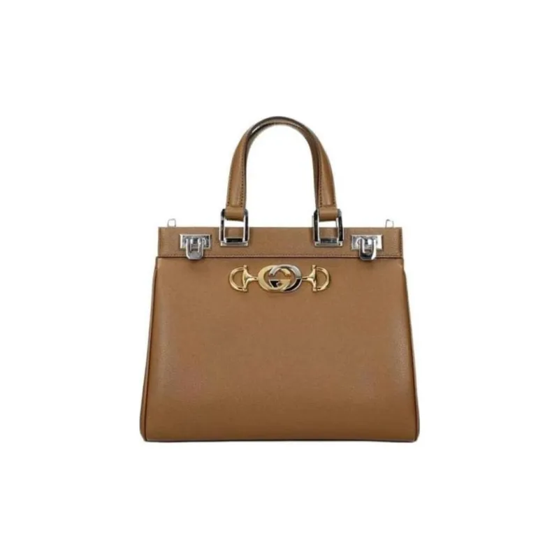 GUCCI Zumi Genuine Leather Shoulder Bag Crossbody Bag Handbag Small Size Women's Taupe-0