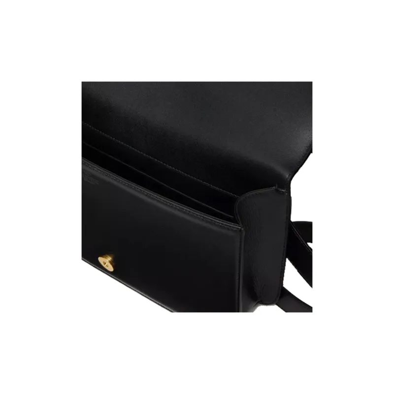 Valentino Calfskin Messenger Bag Crossbody Bag Shoulder Bag Men's Black-4