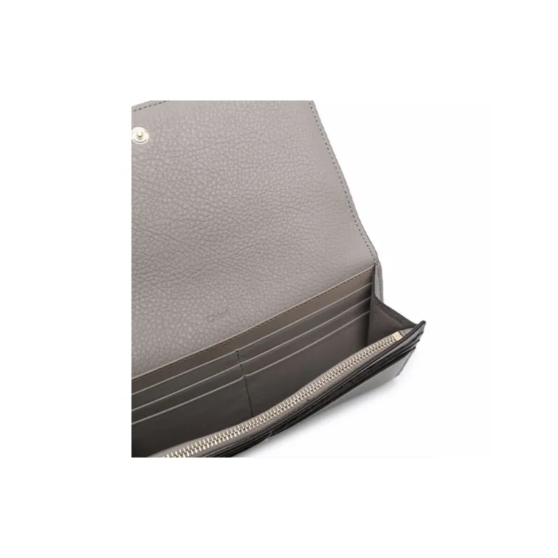 Chloe Grain Shinny Leather Wallet Women's Gray-3