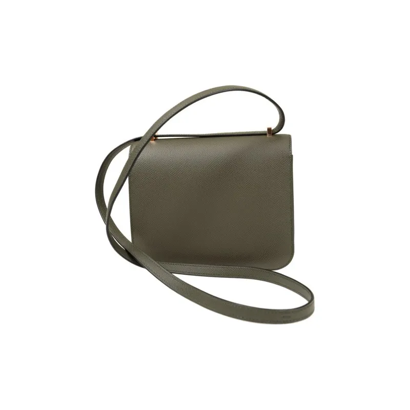 HERMES Constance Epsom Leather KangKang Shoulder Bag Crossbody Bag Regular Women's C6 Vert De Gris Gray Green-2
