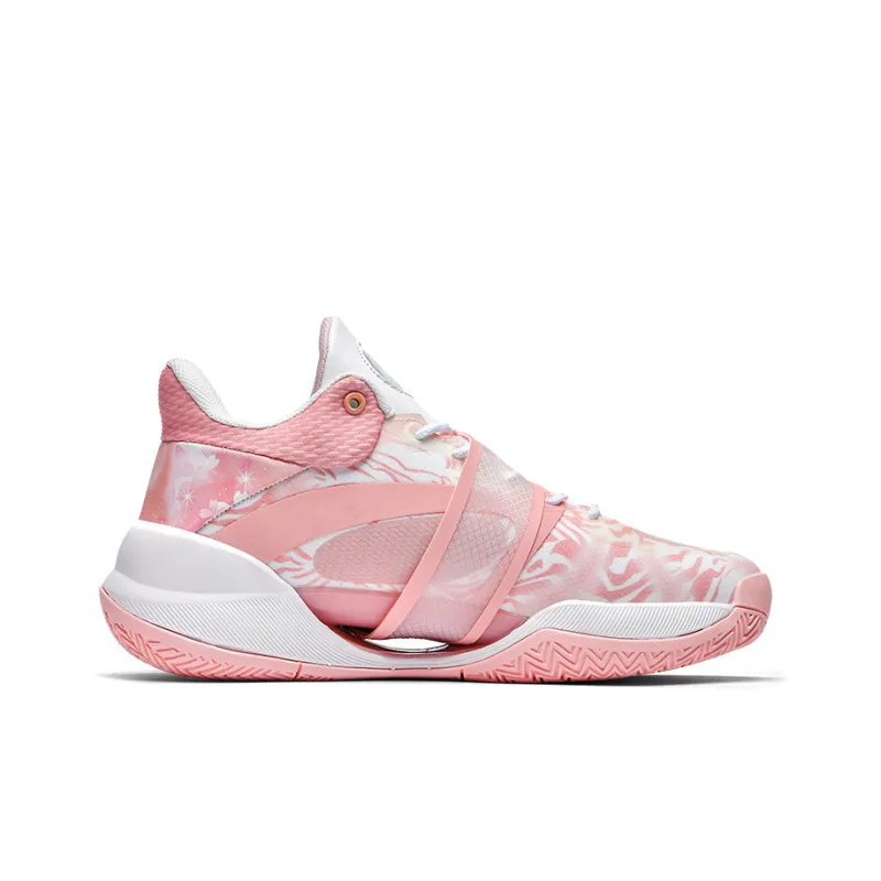 Animal Claws Slip Resistant Shock Absorbers Mid Top Basketball Shoes Unisex Pink-1