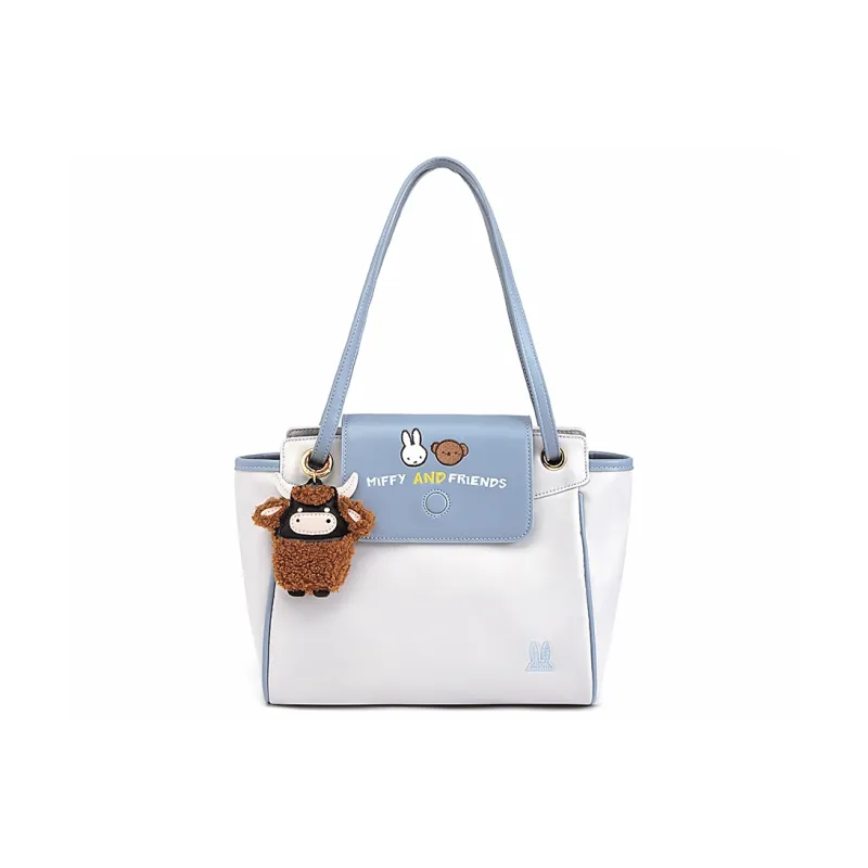 Miffy Nylon Fabric Tote Bag, Shopping Bag, Combo Bag, Shoulder Bag, Handbag, Shoulder Bag Women's Khaki/Blue-0