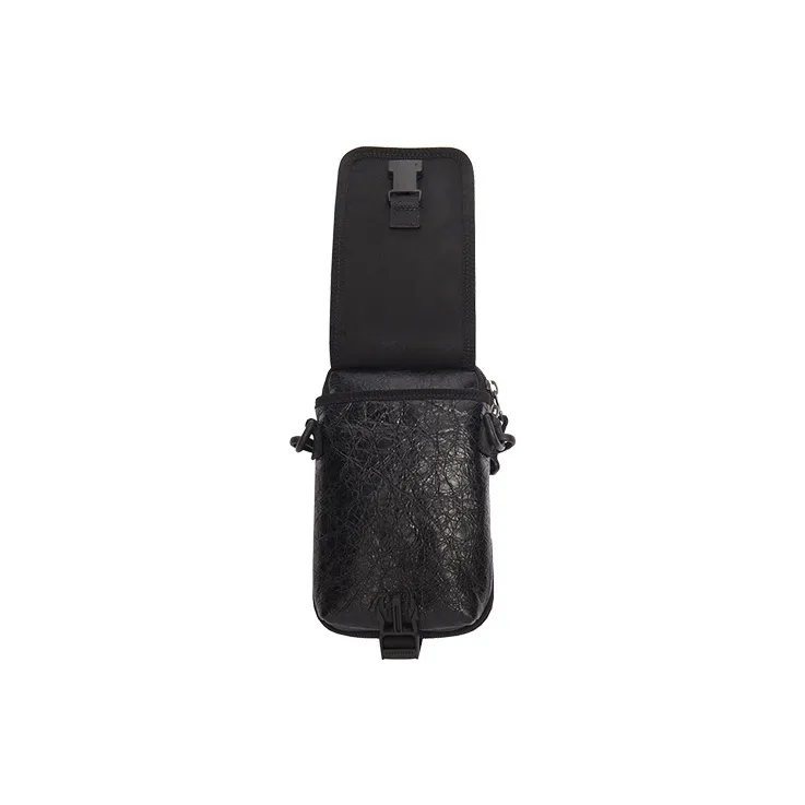 Balenciaga Explorer Lambskin Shoulder Bag, Crossbody Bag Regular Men's Black-3