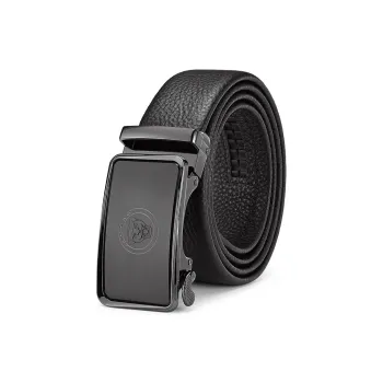 JAGUAR Top Grain Cow Leather Leather Belts Men's Black Width  3.5cm