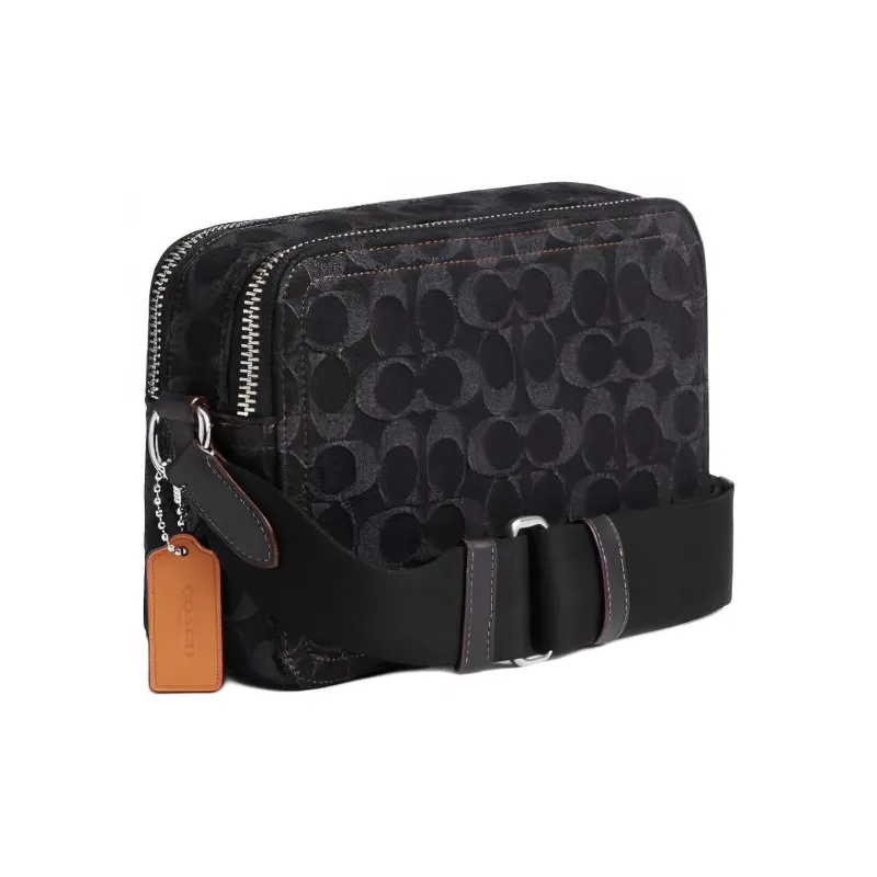 COACH Charter Delicate Calfskin Shoulder Bag Crossbody Bag Medium Size Men's Black-1
