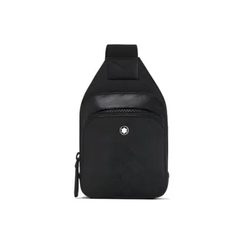 MONTBLANC Cow Leather One Shoulder Crossbody Fanny Pack Sling Bags Mini Men's Black