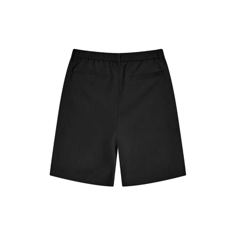 A.B.X Draped Wide Pleated Semi Elastic Waistband Comfortable Mid Length Pants Men's-8