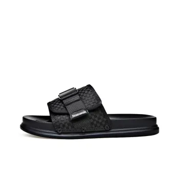 Romon Slip Resistant Abrasion Resistant Slide Slippers Men's Black