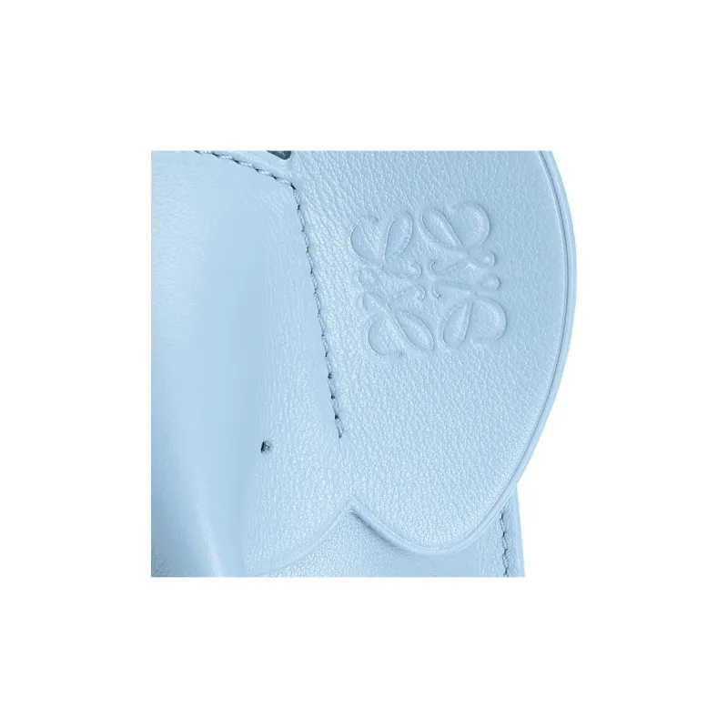 LOEWE Elephant Pocket Cow Leather Cell Phone Pouch Shoulder Bag Crossbody Bag Regular Women's Gray Blue-3
