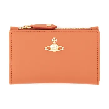 Vivienne Westwood Saffiano Orb Plaque Zipped Wallet